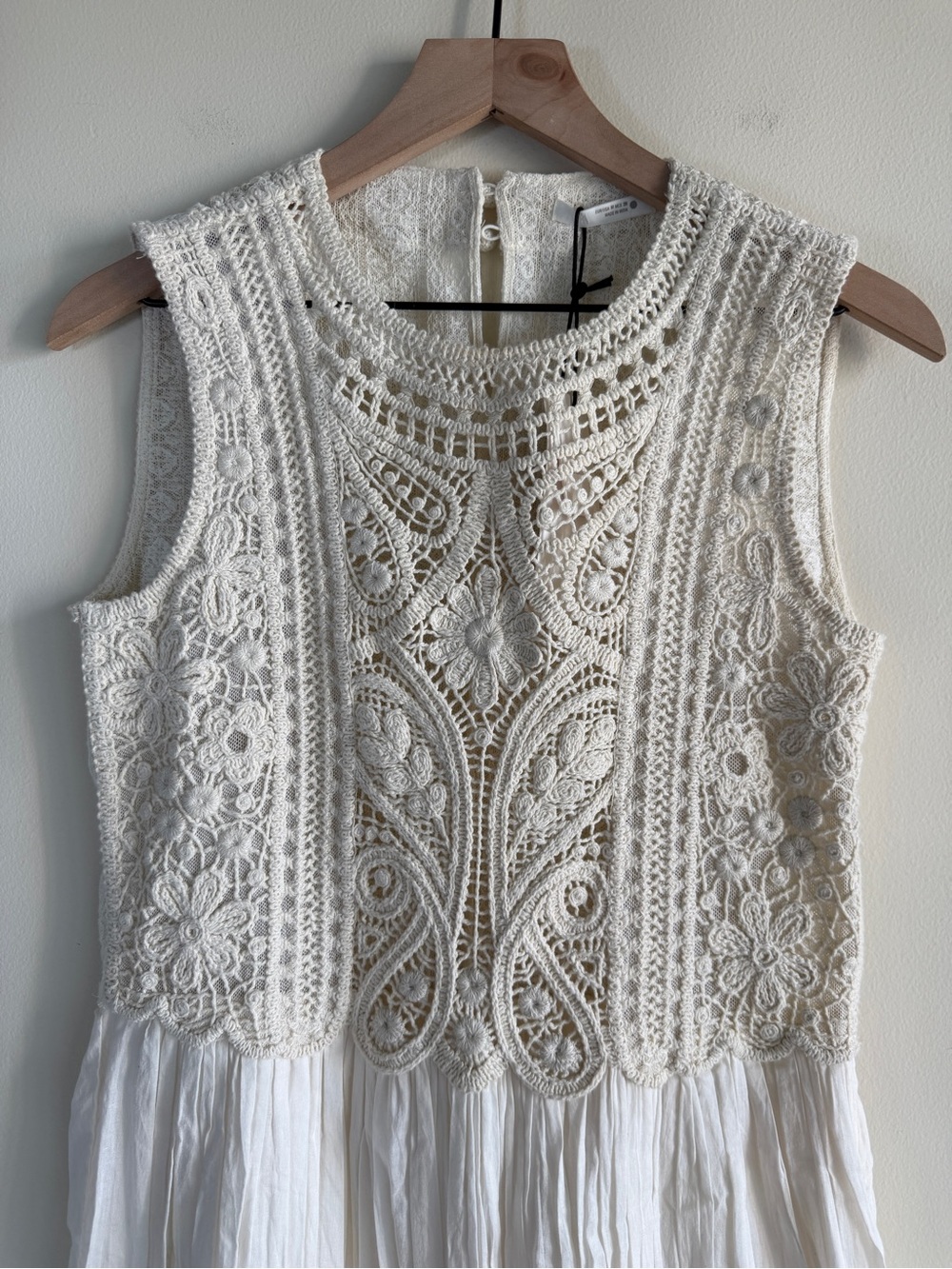 Zara ZW Collection Embroidered Lace Midi Dress Ecru Size M NWT - Picture 4 of 16
